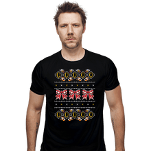 Load image into Gallery viewer, Shirts Fitted Shirts, Mens / Small / Black 5 Gold Rings
