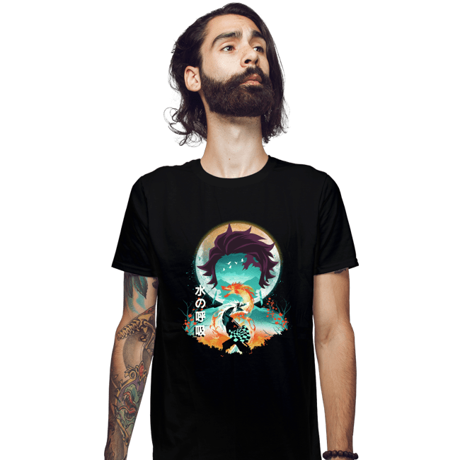 Daily_Deal_Shirts Fitted Shirts, Mens / Small / Black Demon Tanjiro