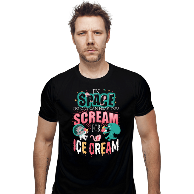 Daily_Deal_Shirts Fitted Shirts, Mens / Small / Black Scream for Ice Cream
