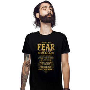 Daily_Deal_Shirts Fitted Shirts, Mens / Small / Black Fear Is The Mind-Killer