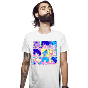 Shirts Fitted Shirts, Mens / Small / White Saiyan Colors