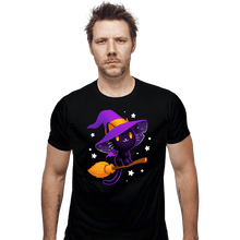 Load image into Gallery viewer, Secret_Shirts Fitted Shirts, Mens / Small / Black Witch Cat
