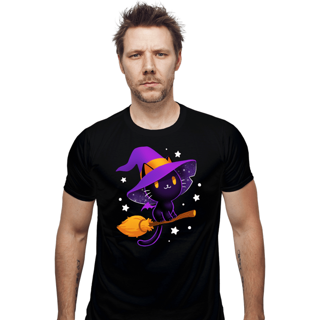 Secret_Shirts Fitted Shirts, Mens / Small / Black Witch Cat