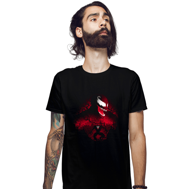 Daily_Deal_Shirts Fitted Shirts, Mens / Small / Black Red Symbiote
