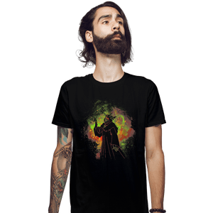 Shirts Fitted Shirts, Mens / Small / Black Horned King Art