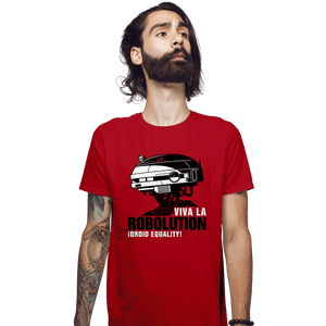 Shirts Fitted Shirts, Mens / Small / Red Viva La Robolution