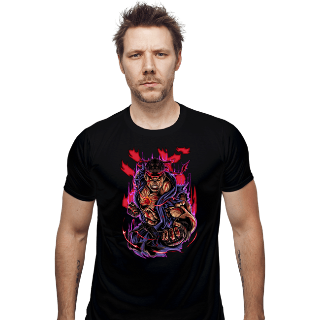 Daily_Deal_Shirts Fitted Shirts, Mens / Small / Black Evil Ryu Fighter
