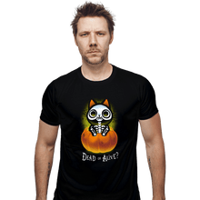 Load image into Gallery viewer, Daily_Deal_Shirts Fitted Shirts, Mens / Small / Black Schrodinger Halloween
