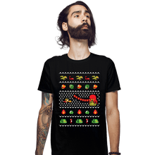 Load image into Gallery viewer, Shirts Fitted Shirts, Mens / Small / Black Alex Kidd In Christmas World
