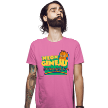 Load image into Gallery viewer, Shirts Fitted Shirts, Mens / Small / Azalea Neon Garfield Evangelion Pink

