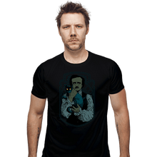 Load image into Gallery viewer, Shirts Fitted Shirts, Mens / Small / Black Poe And The Black Cat
