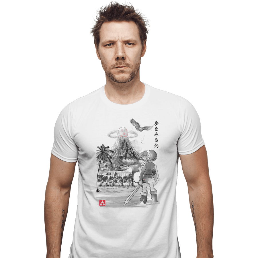 Shirts Fitted Shirts, Mens / Small / White Link's Awakening Sumi-e