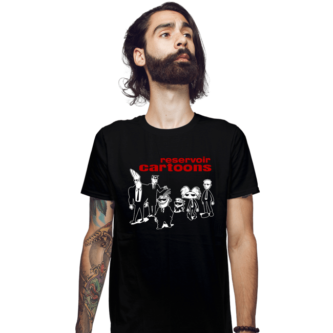 Daily_Deal_Shirts Fitted Shirts, Mens / Small / Black Reservoir Cartoons