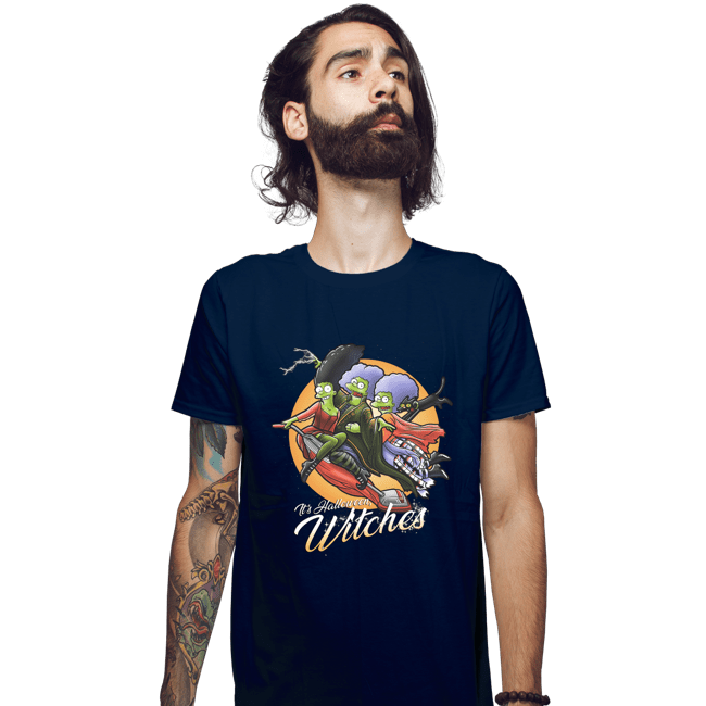 Daily_Deal_Shirts Fitted Shirts, Mens / Small / Navy Witches