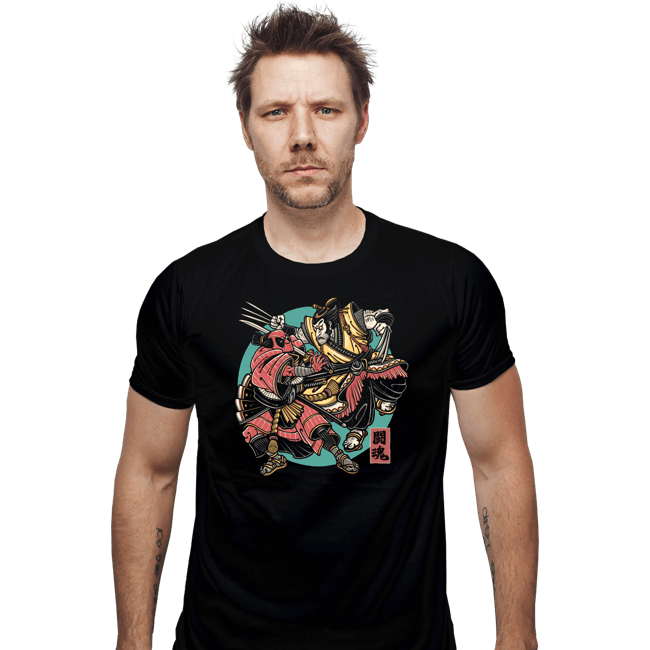 Daily_Deal_Shirts Fitted Shirts, Mens / Small / Black Fighting Spirit