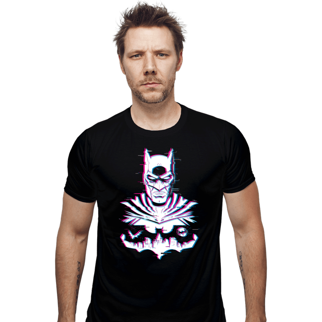 Secret_Shirts Fitted Shirts, Mens / Small / Black Glitched Batman