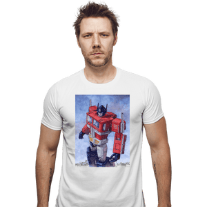 Secret_Shirts Fitted Shirts, Mens / Small / White Optimus Watercolor