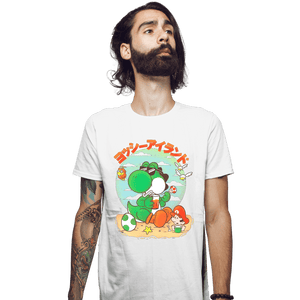 Daily_Deal_Shirts Fitted Shirts, Mens / Small / White Yoshi Vacation
