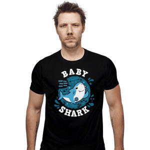 Shirts Fitted Shirts, Mens / Small / Black Cute Baby Shark