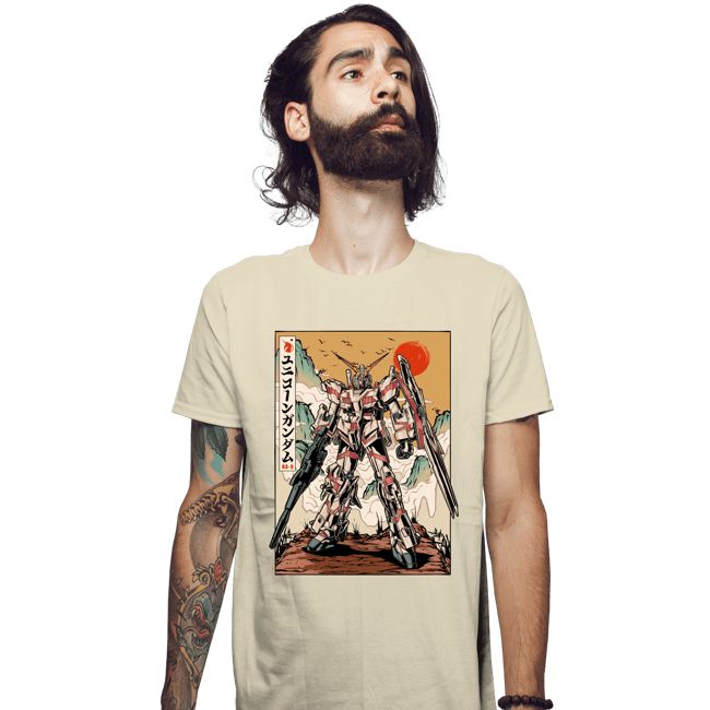 Daily_Deal_Shirts Fitted Shirts, Mens / Small / Sand The Unicorn Gundam