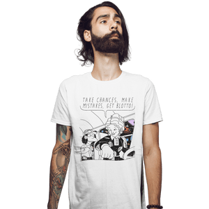 Shirts Fitted Shirts, Mens / Small / White Make Mistakes Get Blotto