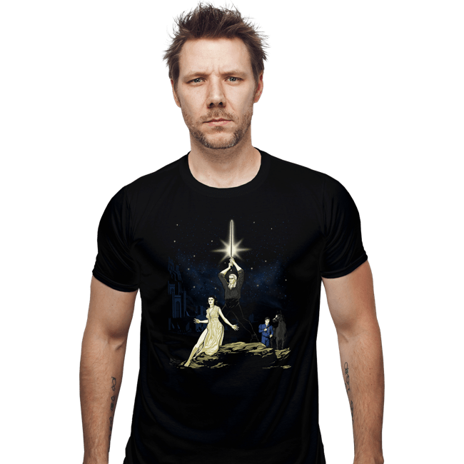 Daily_Deal_Shirts Fitted Shirts, Mens / Small / Black A White Wolf