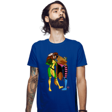 Load image into Gallery viewer, Daily_Deal_Shirts Fitted Shirts, Mens / Small / Royal Blue Rogue And Gambit Love
