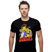 Load image into Gallery viewer, Daily_Deal_Shirts Fitted Shirts, Mens / Small / Black Escape From Springfield

