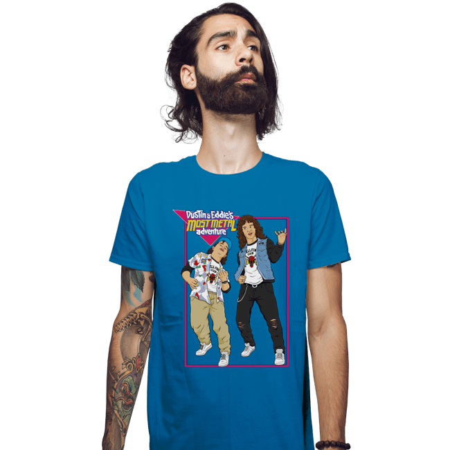 Daily_Deal_Shirts Fitted Shirts, Mens / Small / Sapphire Dustin and Eddie's Most Metal Adventure
