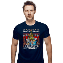 Load image into Gallery viewer, Daily_Deal_Shirts Fitted Shirts, Mens / Small / Navy Santa Paws Bluey Sweater
