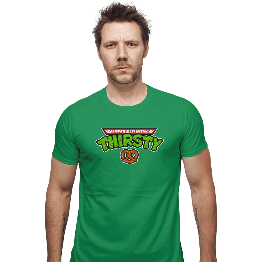 Shirts Fitted Shirts, Mens / Small / Irish Green These Pretzels Are Making Me Thirsty
