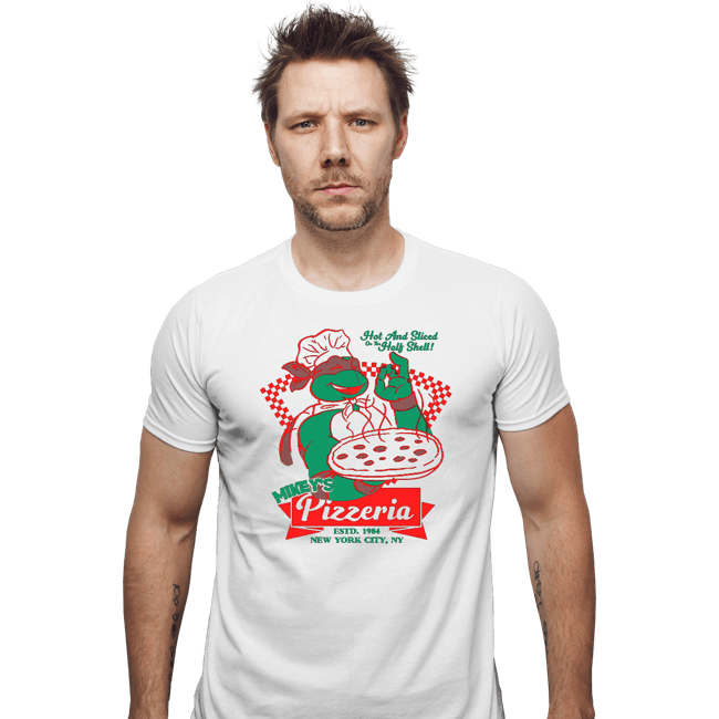 Secret_Shirts Fitted Shirts, Mens / Small / White Mikey's Pizza