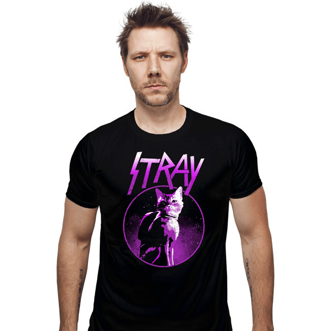 Daily_Deal_Shirts Fitted Shirts, Mens / Small / Black Neon Cat