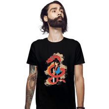 Load image into Gallery viewer, Shirts Fitted Shirts, Mens / Small / Black Mulan And The Dragon
