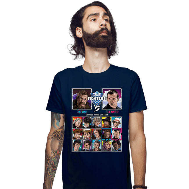 Daily_Deal_Shirts Fitted Shirts, Mens / Small / Navy Time Fighters War vs 9th