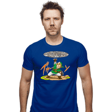 Load image into Gallery viewer, Daily_Deal_Shirts Fitted Shirts, Mens / Small / Royal Blue Destructo Sword
