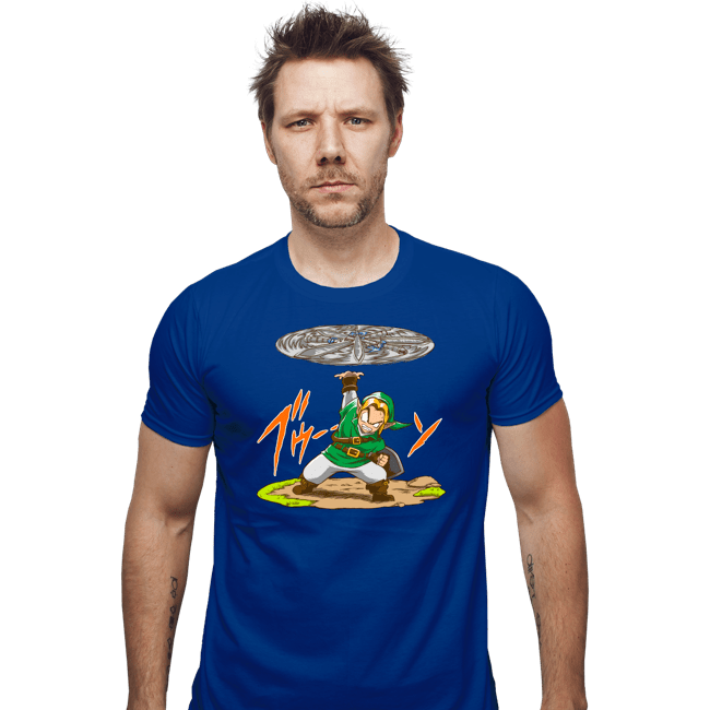 Daily_Deal_Shirts Fitted Shirts, Mens / Small / Royal Blue Destructo Sword
