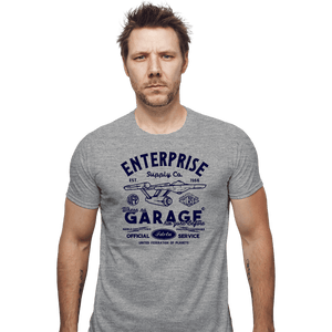Daily_Deal_Shirts Fitted Shirts, Mens / Small / Sports Grey Enterprise Garage