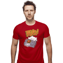 Load image into Gallery viewer, Shirts Fitted Shirts, Mens / Small / Red Doomsday Cat
