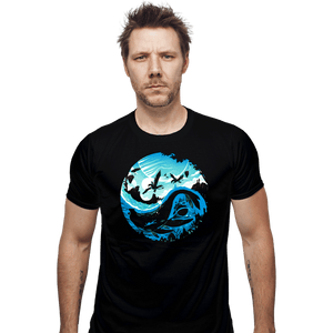 Daily_Deal_Shirts Fitted Shirts, Mens / Small / Black Yin Yang Of Water