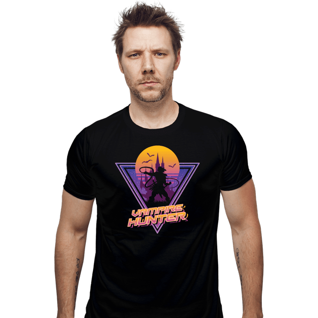 Daily_Deal_Shirts Fitted Shirts, Mens / Small / Black Neon Vampire Hunter