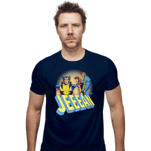 Load image into Gallery viewer, Shirts Fitted Shirts, Mens / Small / Navy Distracted Jeeean
