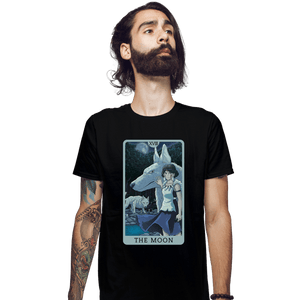 Daily_Deal_Shirts Fitted Shirts, Mens / Small / Black Tarot Ghibli The Moon