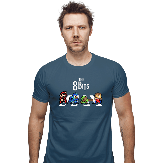 Daily_Deal_Shirts Fitted Shirts, Mens / Small / Indigo Blue The 8 Bits