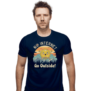 Shirts Fitted Shirts, Mens / Small / Navy No Internet! Go Outside!