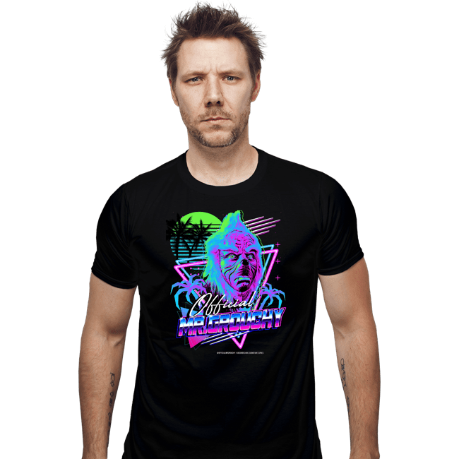 Shirts Fitted Shirts, Mens / Small / Black Mr Grouchy x CoDdesigns Neon Retro Tee