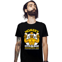 Load image into Gallery viewer, Shirts Fitted Shirts, Mens / Small / Black Homer&#39;s Gym
