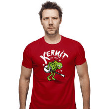 Load image into Gallery viewer, Shirts Fitted Shirts, Mens / Small / Red Banjoist Frog
