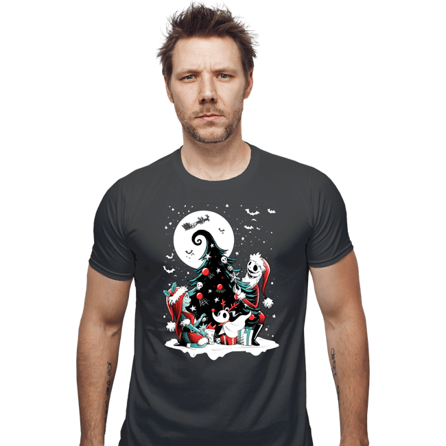 Daily_Deal_Shirts Fitted Shirts, Mens / Small / Charcoal Christmas Nightmare