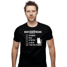 Load image into Gallery viewer, Secret_Shirts Fitted Shirts, Mens / Small / Black Meows Decoded
